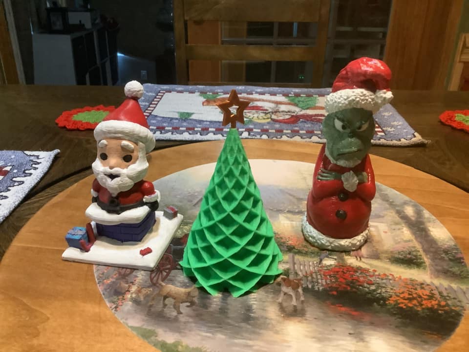 3D Printed Christmas Ornaments Santa Claus Tree Monster