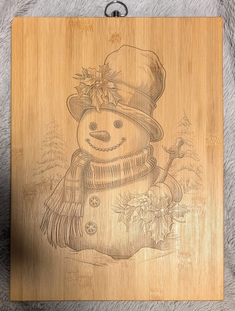 Laser Engraved Christmas Ornament Snowman