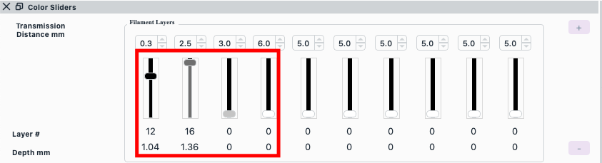 In the Color Sliders panel, adjust the first four sliders to match the ones displayed in the picture.